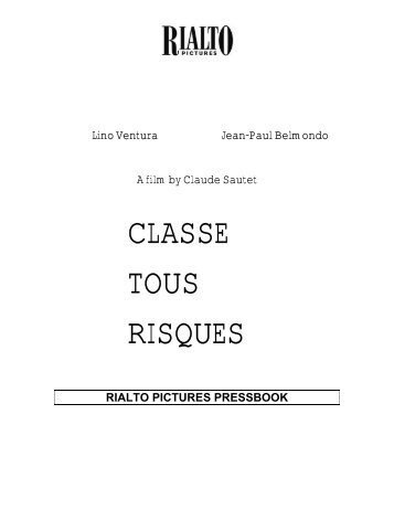 to download the Classe Tous Risques Pressbook - Rialto Pictures