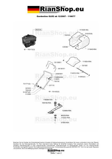 Gardenline GLR2 ab 12/2007 - 118677 Seite 1 von 2