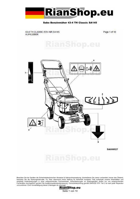 4x Ecrou à Ailette Filetage M6 Adapté Pour Sabo 43-4 SA132