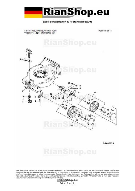 Sabo BenzinmÃ¤her 43-4 Standard SA298 Seite 1 von 11