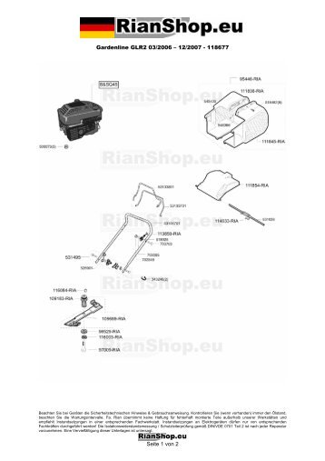 Gardenline GLR2 03/2006 â 12/2007 - 118677 Seite 1 von 2