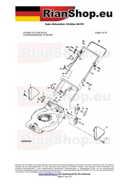 Sabo AkkumÃ¤her 43-Akku SA193 www.RianShop.eu der ...