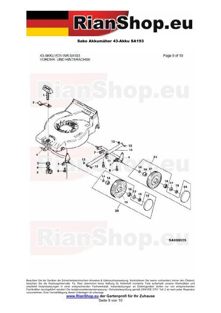 Sabo AkkumÃ¤her 43-Akku SA193 www.RianShop.eu der ...