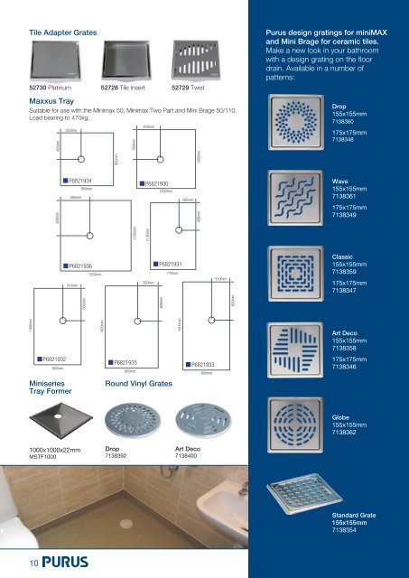 Purus Wetroom, Shower, Ensuite and Bathroom Drainage Solutions