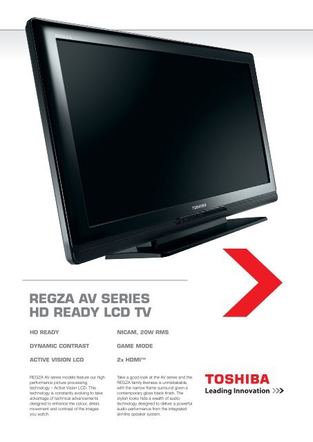 REGZA AV SERIES HD READY LCD TV
