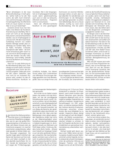 SPRACHROHR 1/2013