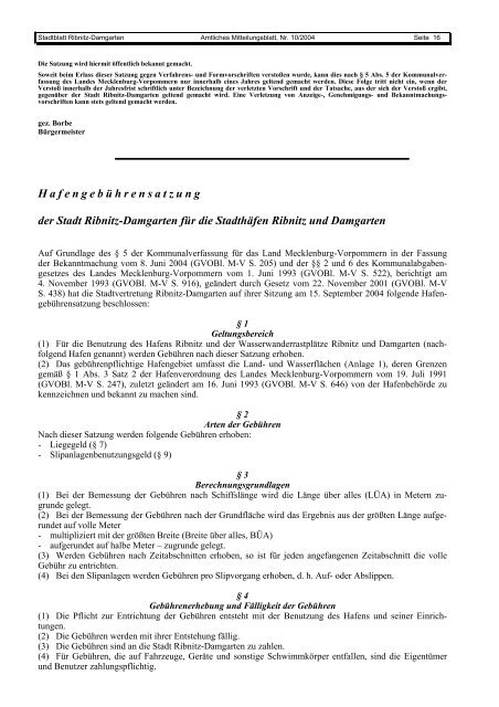 Stadtblatt Nr. 10/2004 - Ribnitz-Damgarten