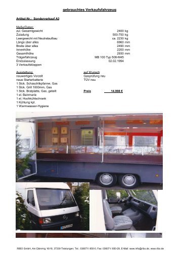 gebrauchtes Verkaufsfahrzeug - Ribo GmbH