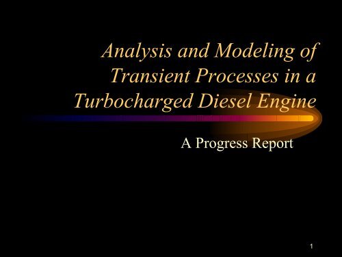 Analysis and modeling of transient operation of ... - Ricardo