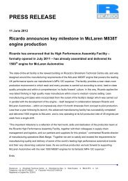 Ricardo announces key milestone in McLaren M838T engine ...