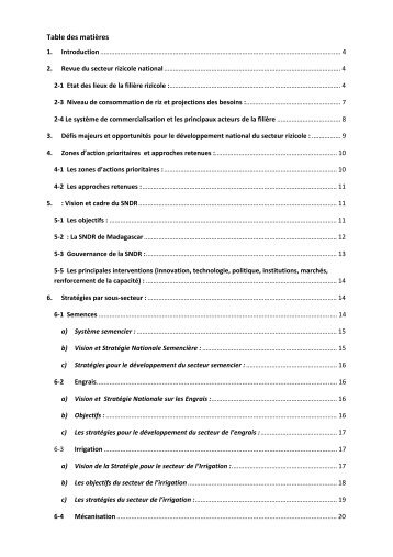 strategie nationale du developpement rizicole (nrds) - JICA