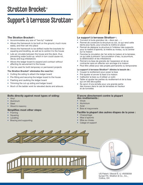 Support Ã  terrasse StrattonMC Stratton BracketÂ® - Richelieu
