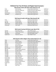 Richland Two Two All-State and Region band musicans