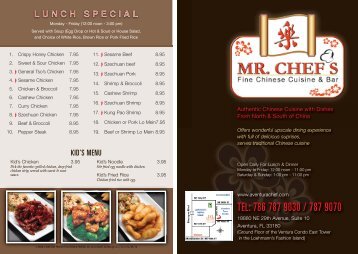 Take-Out Menu - Mr. Chef's