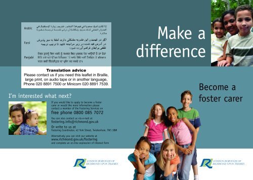 Fostering leaflet - London Borough of Richmond upon Thames