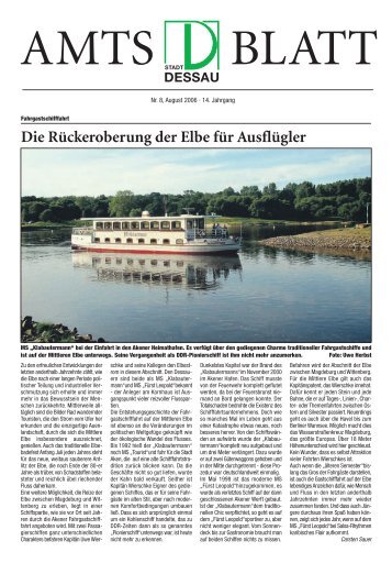 Die Rückeroberung der Elbe für Ausflügler - Dessau-Roßlau