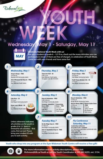 Youth Week Calendar 2013 v9.ai - Town of Richmond Hill