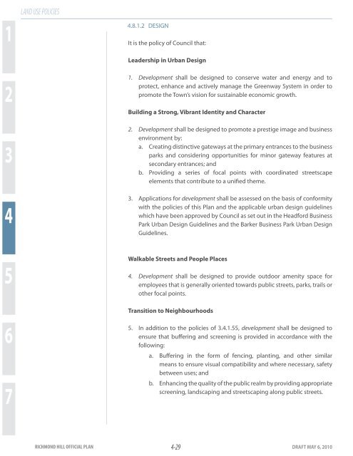 Town of Richmond Hill Draft New Official Plan - Chapter 4