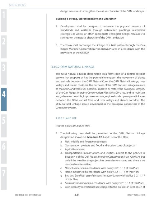 Town of Richmond Hill Draft New Official Plan - Chapter 4