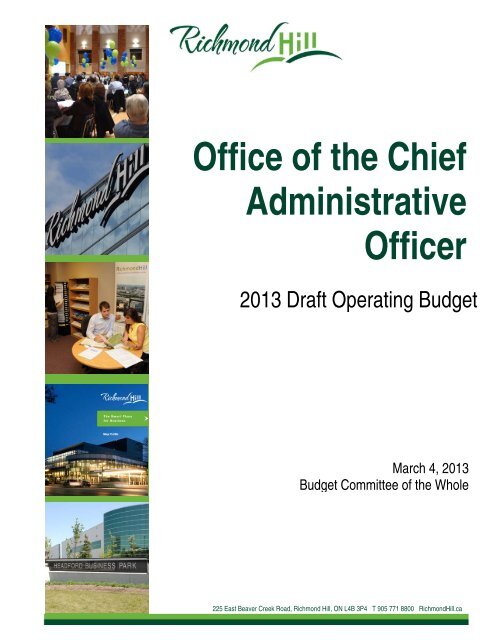 Office of the Chief Administrative Officer - Town of Richmond Hill