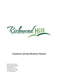 Standards and Specifications Manual - Town of Richmond Hill