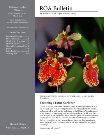 Vol 77 March 2012 - Richmond Orchid Alliance