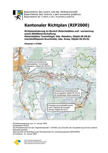 Kantonaler Richtplan (RIP2000) - Richtplan GraubÃ¼nden