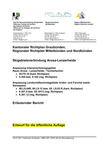 Kantonaler Richtplan GraubÃ¼nden, Regionaler Richtplan ...