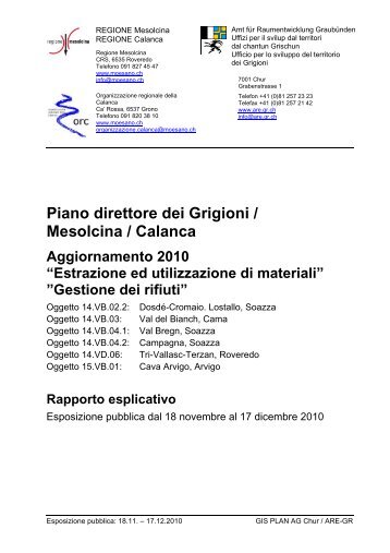 Piano direttore dei Grigioni / Mesolcina / Calanca - Richtplan ...