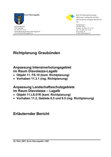 Richtplanung GraubÃ¼nden ErlÃ¤uternder Bericht