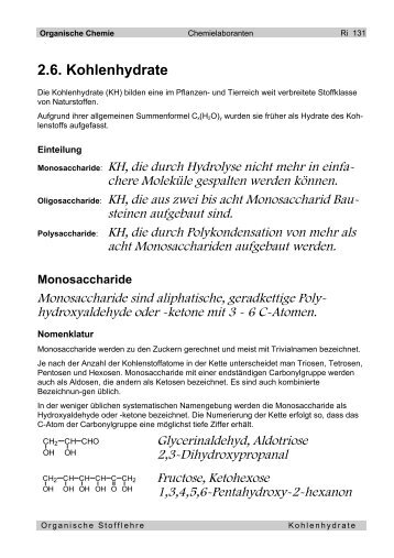 2.6. Kohlenhydrate - Ricki.ch
