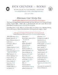 RICK GRUNDER â BOOKS Mormon List Sixty-Six