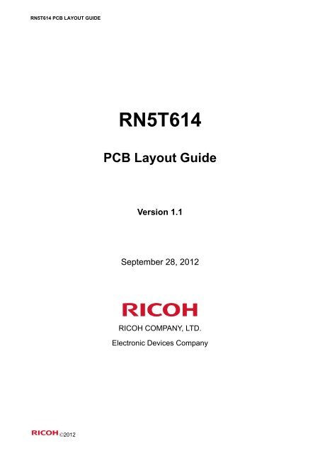 RN5T614 PCB LAYOUT GUIDE - Ricoh