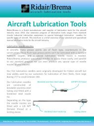 Aircraft Lubrication Tools brochure - Ridair/Brema