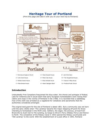 Heritage Tour of Portland - Rideau Heritage Route