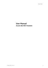 User Manual, Ascom d62 DECT Handset, TD 92477EN - Ascom US