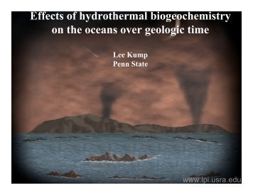 Effects of hydrothermal biogeochemistry on the oceans over ...