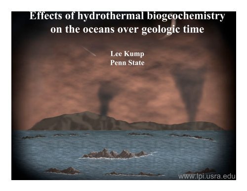 Effects of hydrothermal biogeochemistry on the oceans over ...