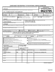 NSF Forms - Ridge 2000 Program