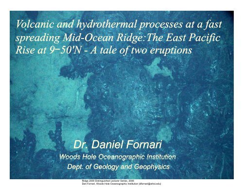 Volcanic and hydrothermal processes at a fast spreading Mid-Ocean ...