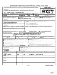 NSF Forms - Ridge 2000 Program