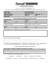 Intake Questionnaire - Ridgeview Medical Center
