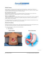 Bariatric Surgery Information Sheet - Ridgeview Medical Center