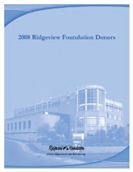 2008 Ridgeview Foundation Donors - Ridgeview Medical Center