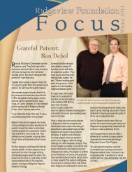 Foundation Focus - Winter 2011 - Ridgeview Medical Center