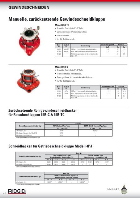 Gewindeschneiden - Ridgid