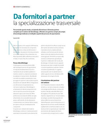 Da fornitori a partner - La specializzazione trasversale - Ridix