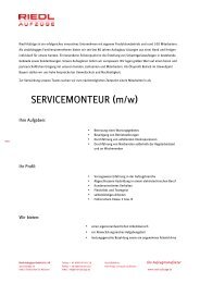 SERVICEMONTEUR (m/w) - Riedl Aufzüge