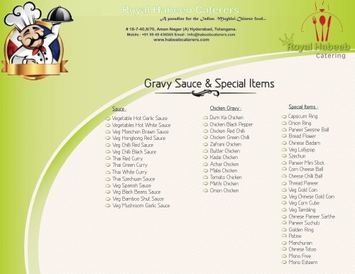 Gravy Sauce & Special Items