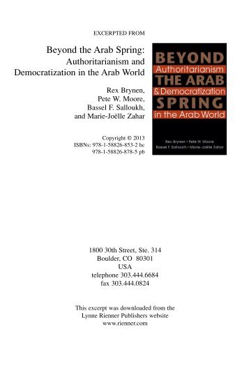 Beyond the Arab Spring: - Lynne Rienner Publishers